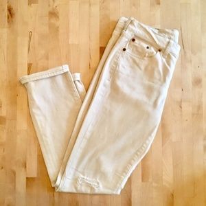 Madewell Off-White Jeans with Knee Rips